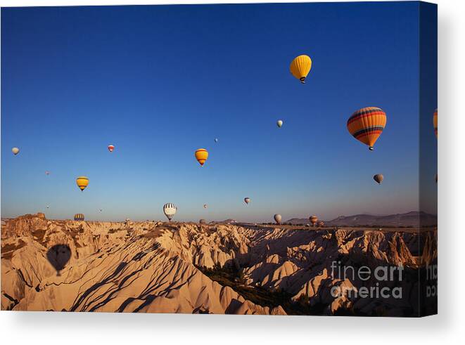 Beauty Canvas Print featuring the photograph Beautiful Landscape With Hot Air by Song about summer