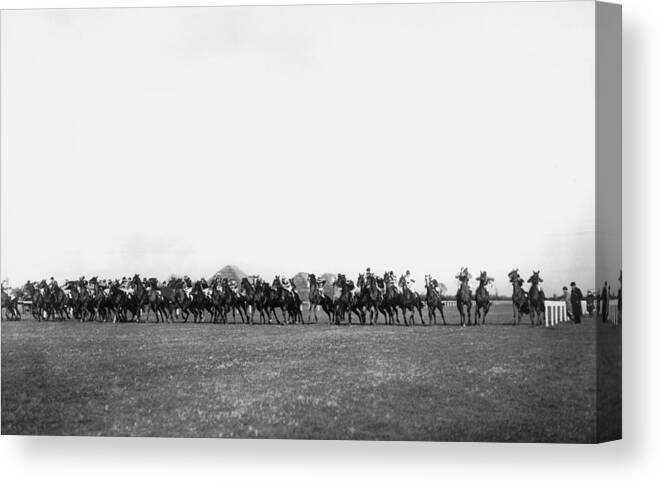 Horse Canvas Print featuring the photograph Beckhampton Stakes by Topical Press Agency