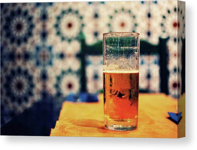 Madrid Canvas Print featuring the photograph Beer On Table by By Carlos Cossio