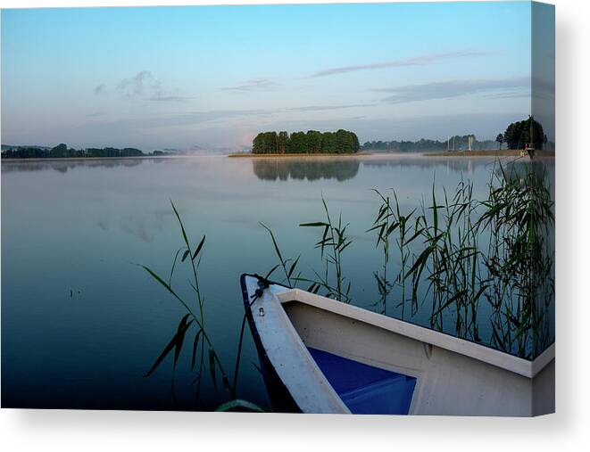 Dawn Canvas Print featuring the photograph Before Dawn at Lake Tajty by Dubi Roman