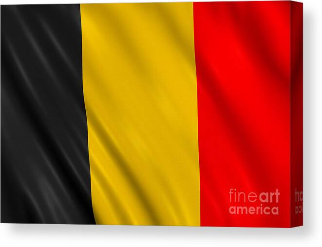 Belgium Canvas Print featuring the photograph Belgium Flag by Visual7