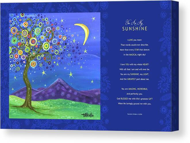 Tree Canvas Print featuring the digital art Believe in Your Dreams - Poetry by Tanielle Childers