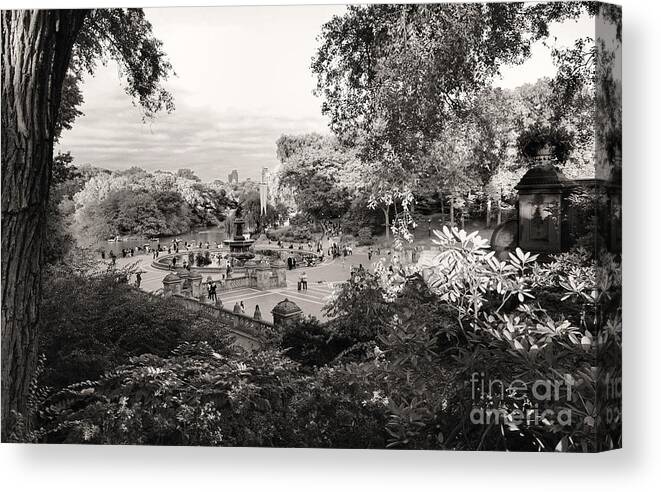 Impression Canvas Print featuring the photograph Bethesda Fountain and Terrace, Central Park by Steve Ember