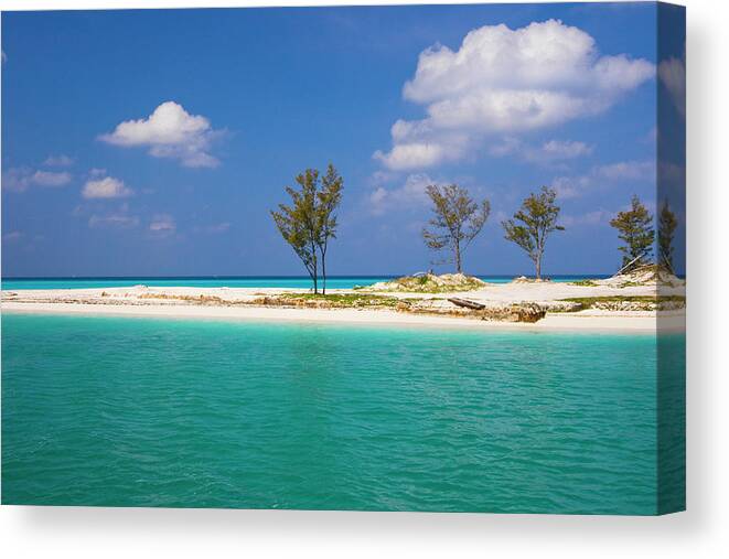 Scenics Canvas Print featuring the photograph Bimini Atoll Island And Beach, Bahamas by © Marie-ange Ostré