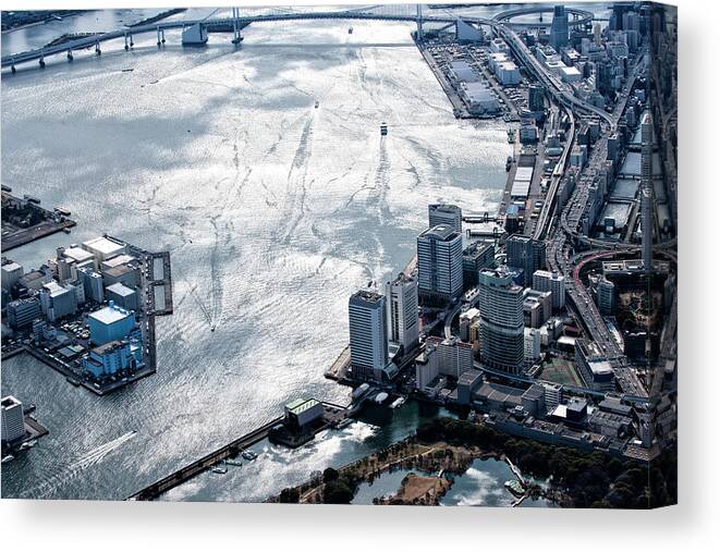 Majestic Canvas Print featuring the photograph Birds-eye View Of Rainbow Bridge In by Michael H