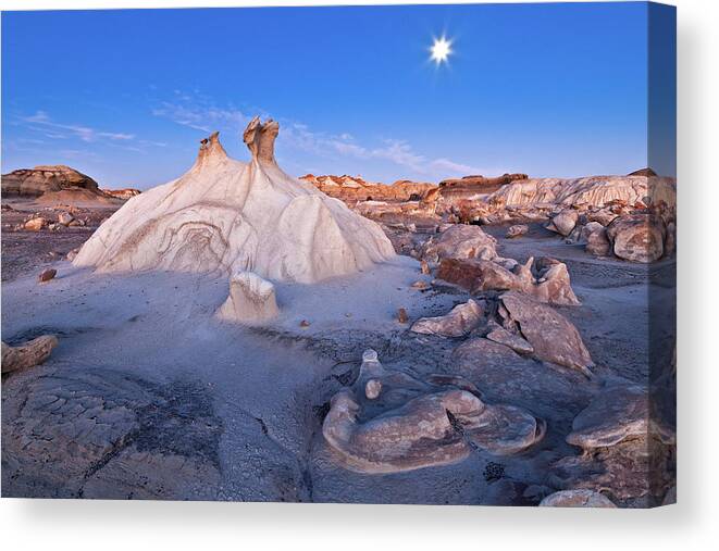 Tranquility Canvas Print featuring the photograph Bisti Badlands by Gleb Tarro