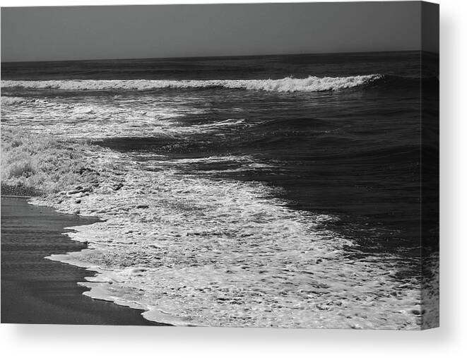 Beach Canvas Print featuring the photograph Black and White Beach 2- Art by Linda Woods by Linda Woods