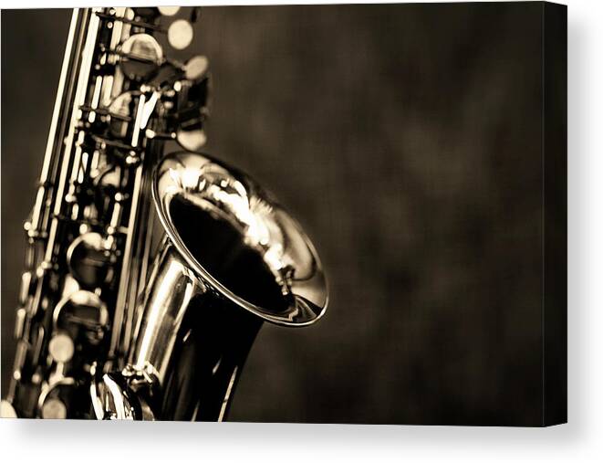 Rock Music Canvas Print featuring the photograph Black And White Close Up Of Alto by Rapideye
