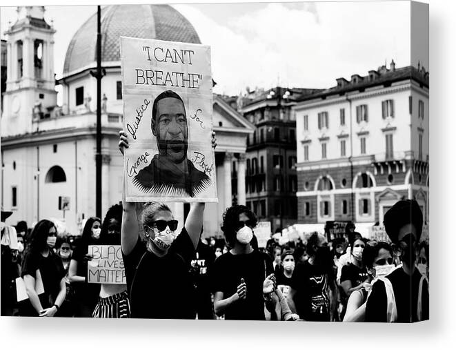 Urban Canvas Print featuring the photograph Black Lives Matter by Piergiuseppe Cancellieri