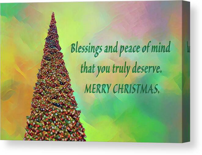 Linda Brody Canvas Print featuring the digital art Blessings and Peace of Mind that You Truly Deserve 4 by Linda Brody