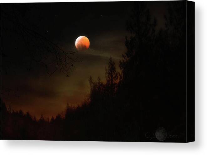 Lunar Eclipse Canvas Print featuring the photograph Blood Moon by Cybele Moon