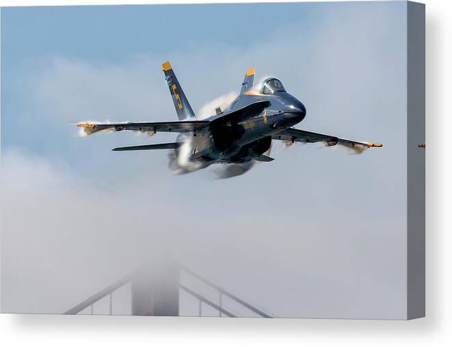 Aviation Canvas Print featuring the photograph Blue Angels SF Sneak Pass by Rick Pisio