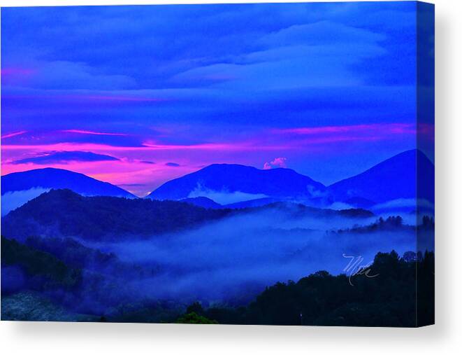 Sunset Canvas Print featuring the photograph Blue Ridge Sunset by Meta Gatschenberger