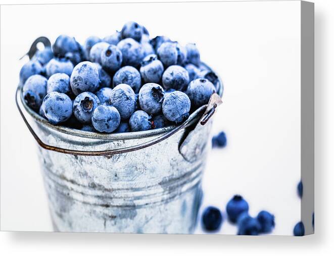 Lifestyles Canvas Print featuring the photograph Blueberries by Deimagine