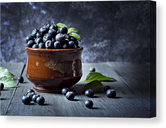 Blueberry Canvas Print featuring the photograph Blueberry by Fawzy Hassan