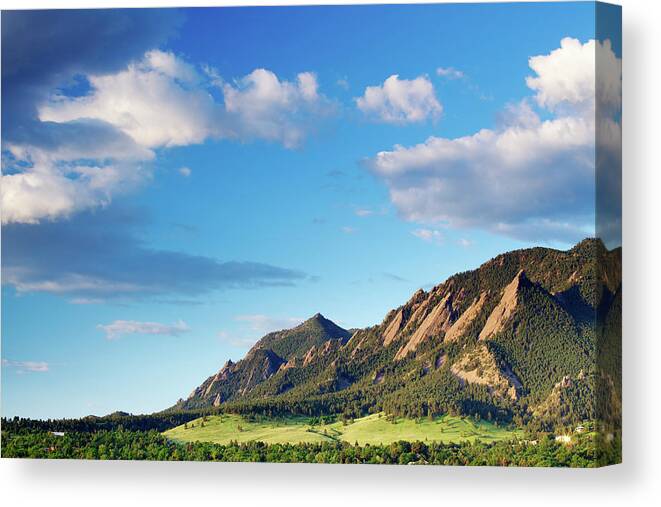 Scenics Canvas Print featuring the photograph Boulder Colorado Flatirons by Beklaus