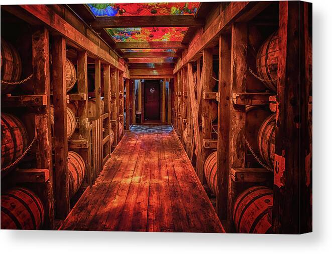 Bourbon Canvas Print featuring the photograph Bourbon Under Glass by Susan Rissi Tregoning