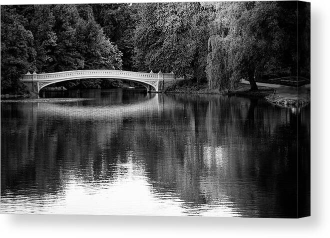 Central Park Canvas Print featuring the photograph Bow Bridge In Central Park by Matejphoto