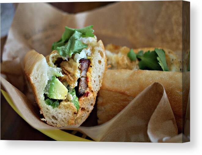 Breakfast Canvas Print featuring the photograph Breakfast Banhmi by Patrick Lu