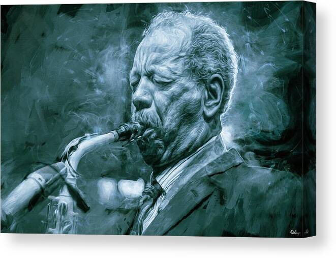 Ornette Coleman Canvas Print featuring the mixed media Broadway Blues, Ornette Coleman by Mal Bray