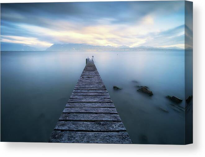 Jetty Canvas Print featuring the photograph Broken pier by Dominique Dubied