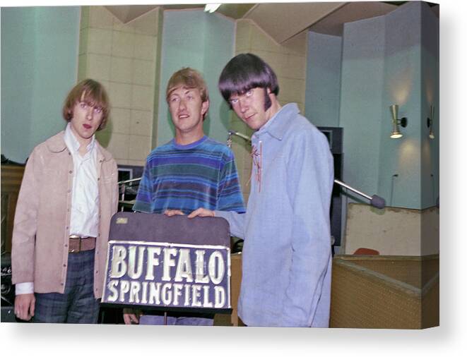 Music Canvas Print featuring the photograph Buffalo Springfield At Gold Star by Michael Ochs Archives
