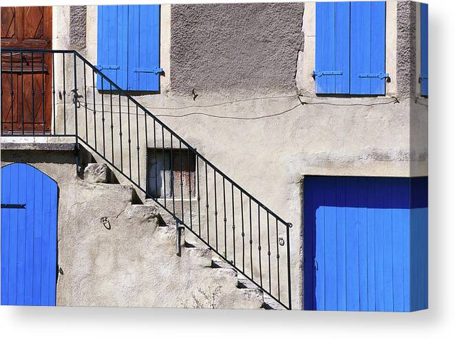 Steps Canvas Print featuring the photograph Building Facade And Staircase by John W Banagan
