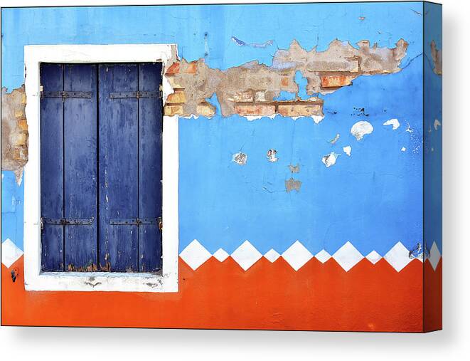 Tranquility Canvas Print featuring the photograph Burano Style Window by Paul Biris