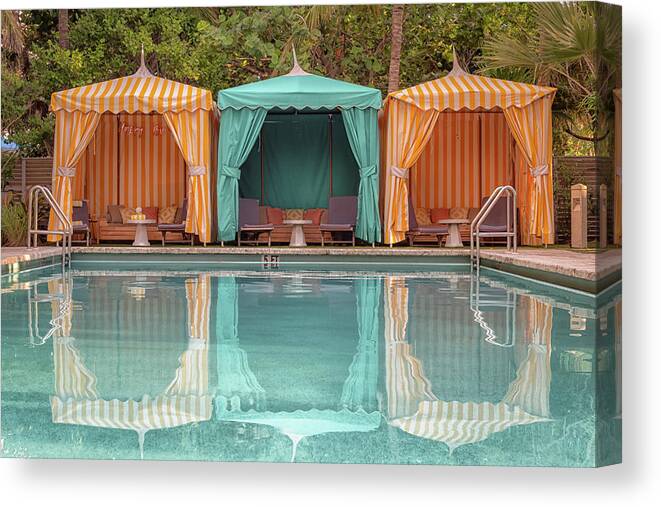 Cabana Canvas Print featuring the photograph Cabanas by Alison Frank