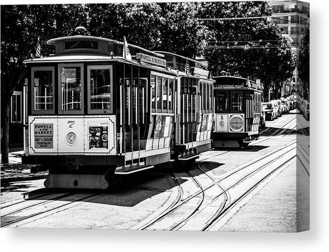Cable Cars Canvas Print featuring the photograph Cable Cars by Stuart Manning