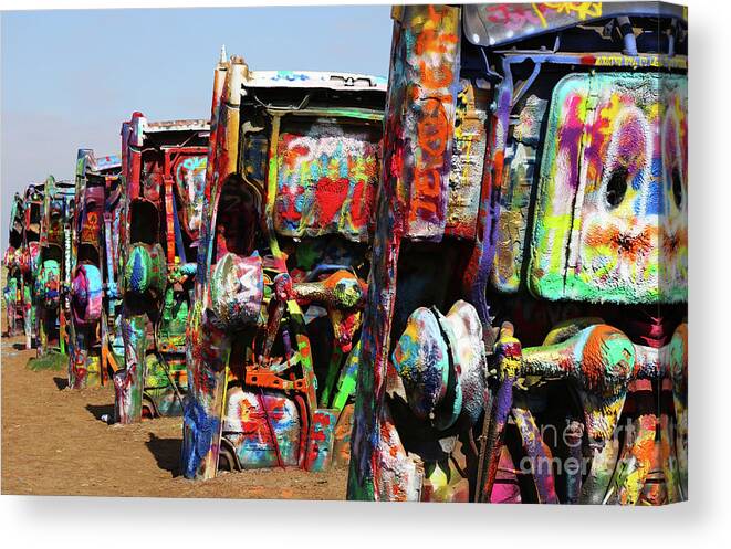 Cadillac Ranch Canvas Print featuring the photograph Cadillac Ranch by Terri Brewster
