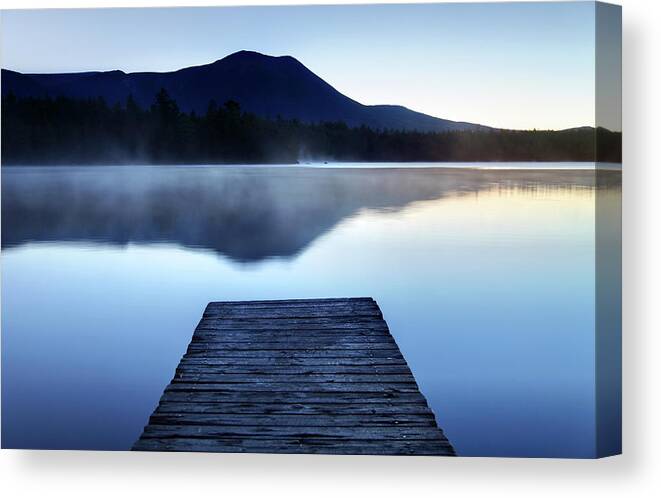 Scenics Canvas Print featuring the photograph Calm Pond With Boardwalk by Denistangneyjr