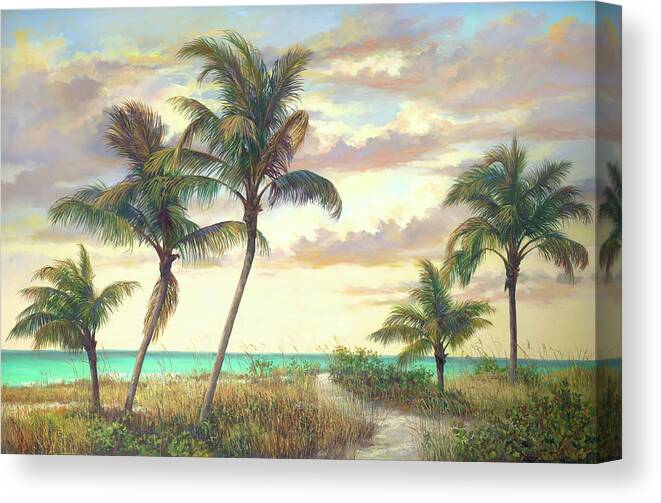 Beach Landscapes Canvas Print featuring the painting Captivating by Laurie Snow Hein