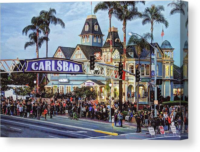 Carlsbad Canvas Print featuring the photograph Carlsbad Village Sign by Ann Patterson
