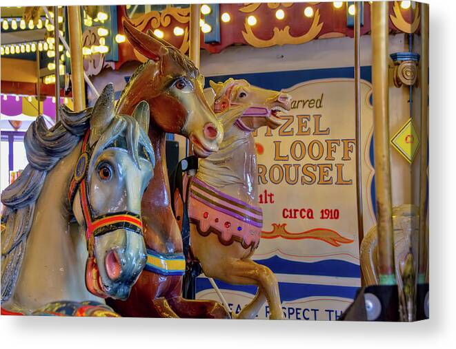 Seaside Heights Canvas Print featuring the photograph Carousel Friends by Kristia Adams