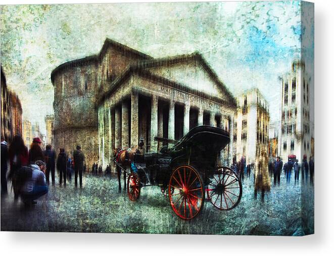 Carriage Canvas Print featuring the photograph Carriage With Horse by Nicodemo Quaglia