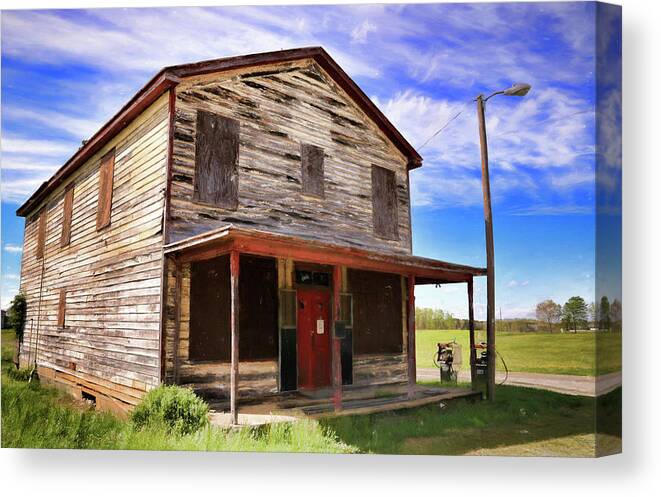 Carters Store Canvas Print featuring the photograph Carter's Store in Goochland Virginia by Ola Allen