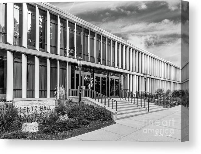Carthage College Canvas Print featuring the photograph Carthage College Lentz Hall by University Icons