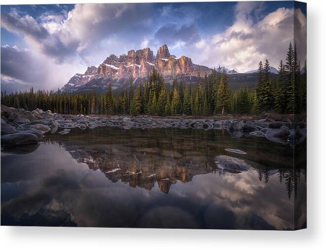 Banff Canvas Print featuring the photograph Castle Mountain by Carlos F. Turienzo