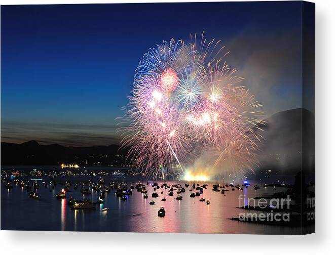 City Canvas Print featuring the photograph Celebration Of Lights Fireworks by Lijuan Guo