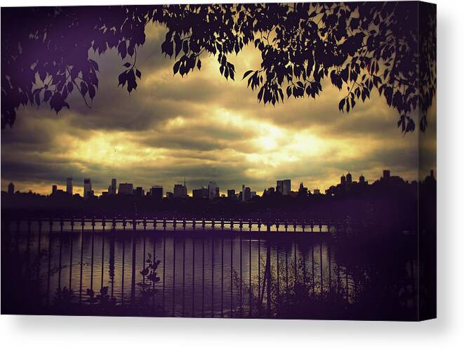 Pond Canvas Print featuring the photograph Central Park Twilight by Jessica Jenney