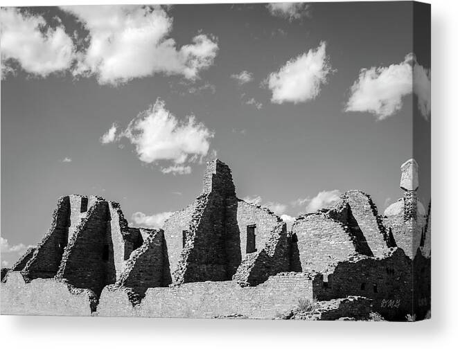 New Mexico Canvas Print featuring the photograph Chaco Ruins I BW by David Gordon