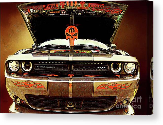 Cars Canvas Print featuring the mixed media Challenger Our Way by DB Hayes