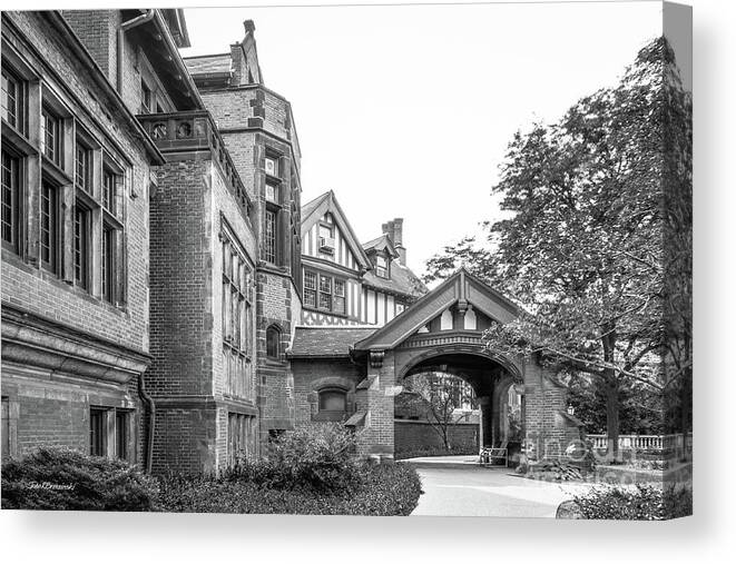 Chatham University Canvas Print featuring the photograph Chatham University Porte Cochere by University Icons