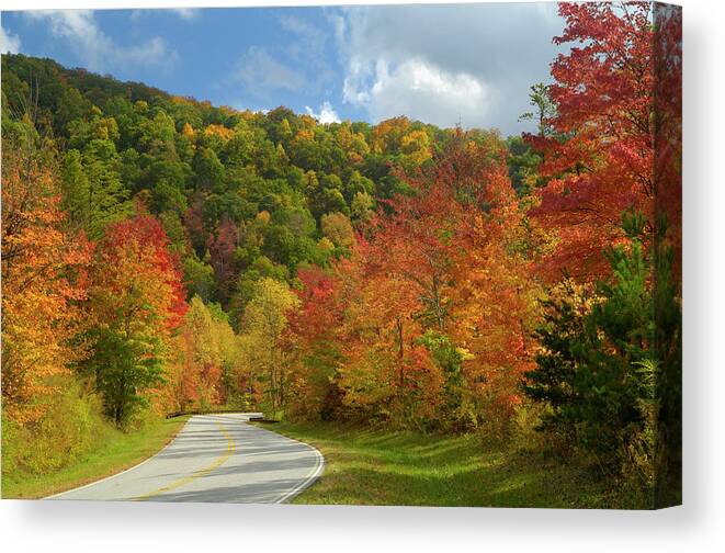 Scenics Canvas Print featuring the photograph Cherohala Skyway In Late October, Nc by Greenstock