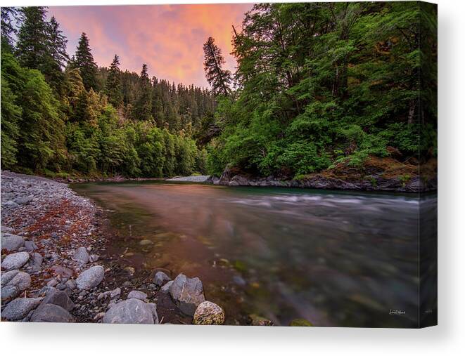 Beautiful Canvas Print featuring the photograph Chetco River Sunset by Leland D Howard