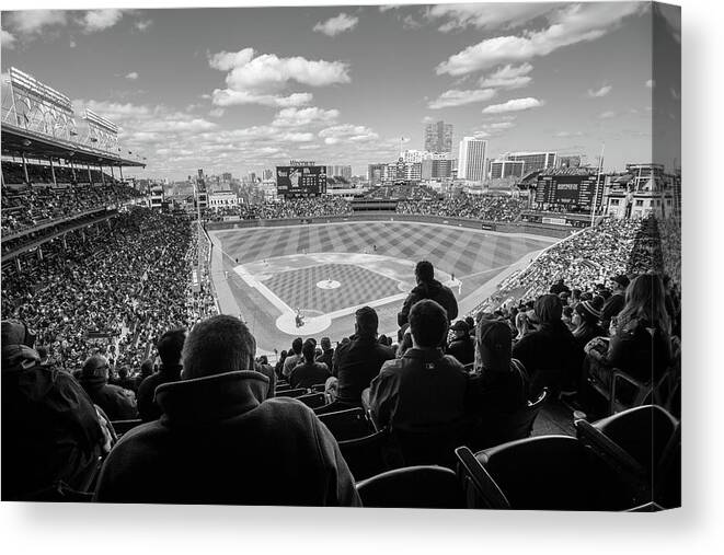 Mlb Canvas Print featuring the photograph Chicago Cubs Stadium by Britten Adams