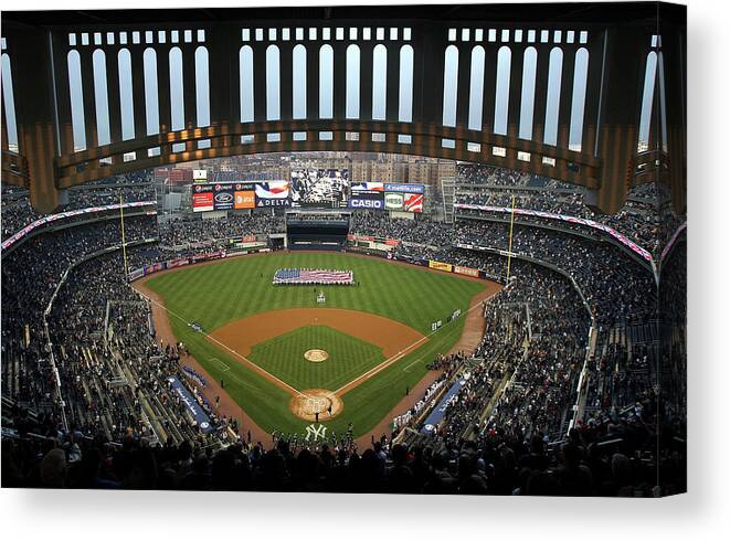 National League Baseball Canvas Print featuring the photograph Chicago Cubs V New York Yankees by Ezra Shaw