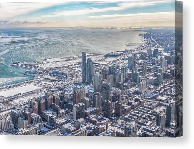 Chicago Canvas Print featuring the photograph Chicago Lake View by Framing Places