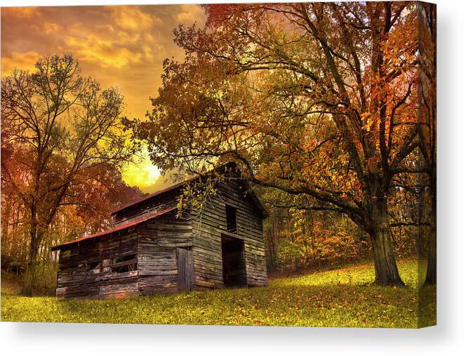 Appalachia Canvas Print featuring the photograph Chill of an Early Fall by Debra and Dave Vanderlaan